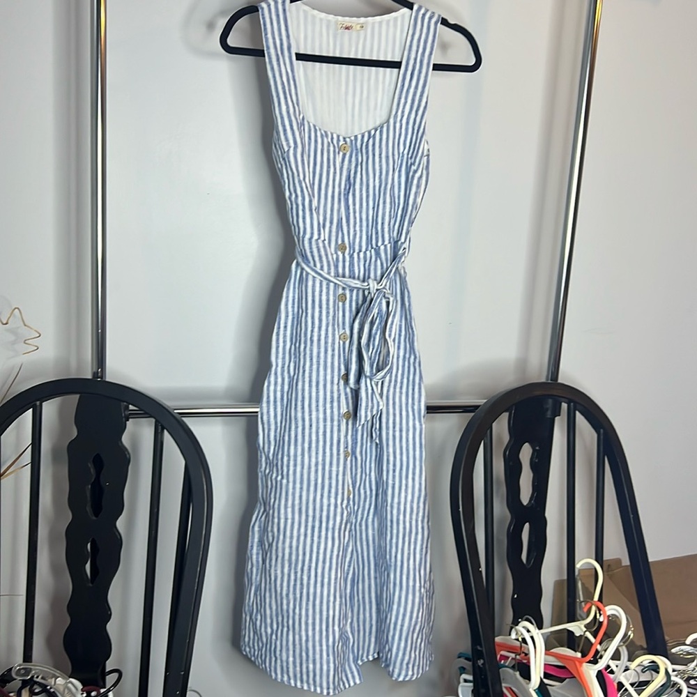 🤍 Faherty 100% Linen Dress